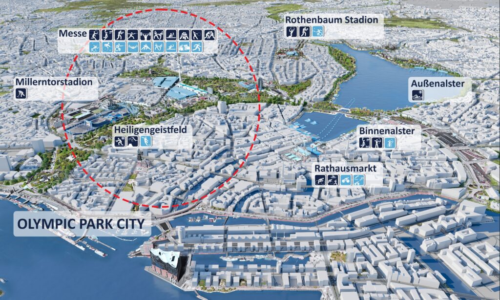 »Olympic Park City« (Bild: MOKA-Studio, https://www.hamburg-activecity.de/olympiabewerbung)