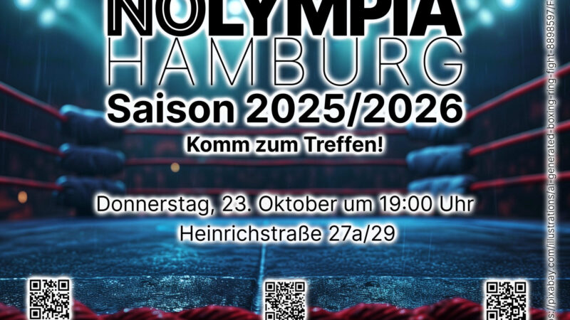 Offenes NOlympia-Hamburg: 23. Oktober. 19 Uhr