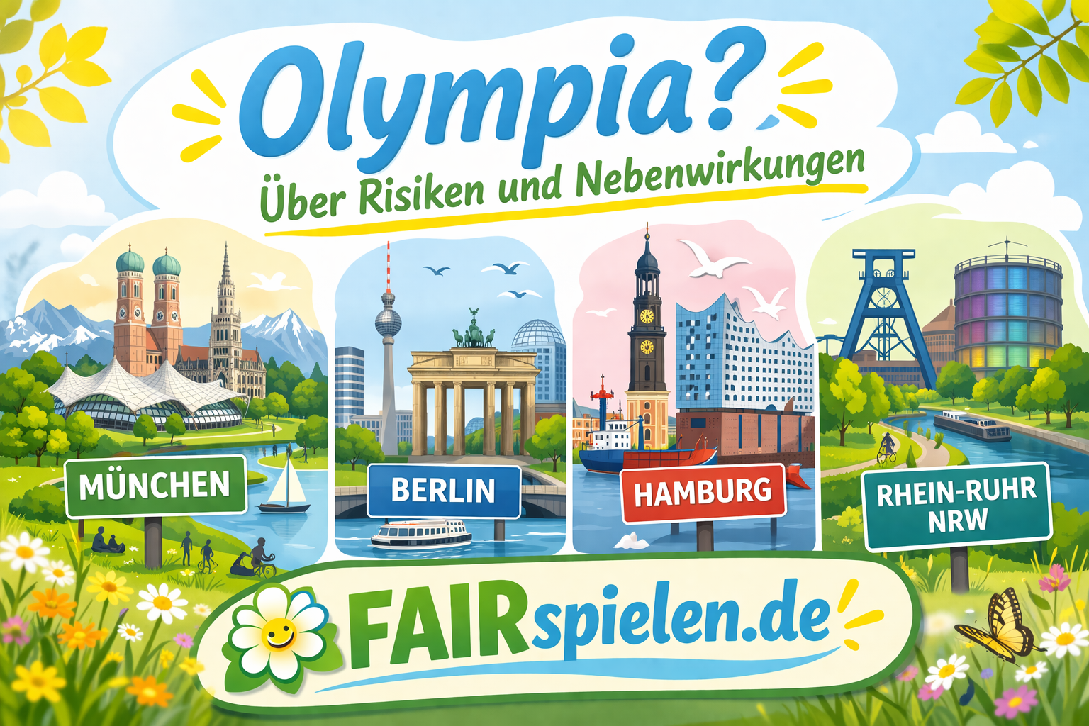 NRW NOlympia: Linke Kritik und Veranstaltungen mit Olympiasieger Harting, Pariser Aktivsten und BUND